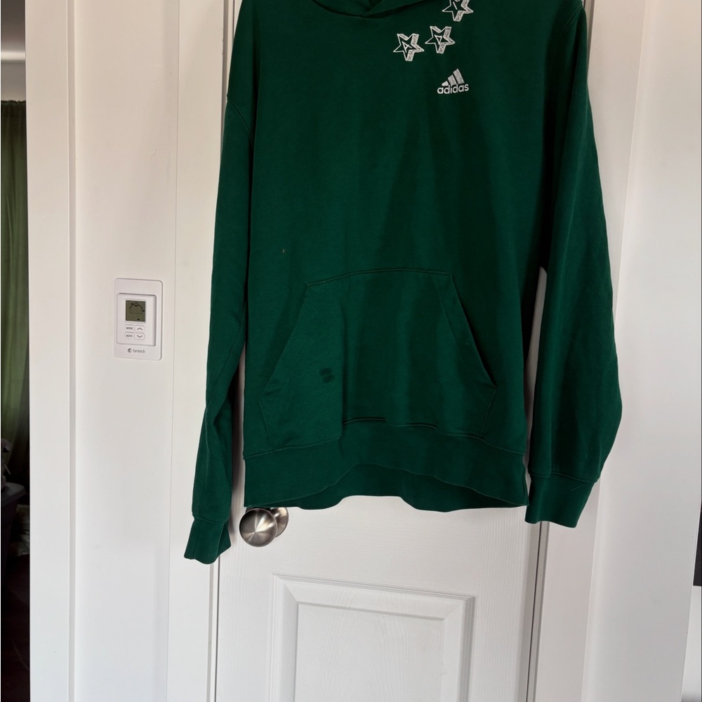 Adidas Forest Green Hoodie with Star Details